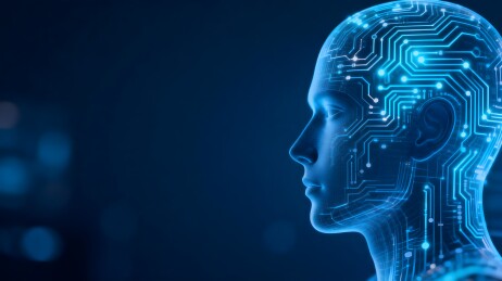 蓝色科技人头侧面图