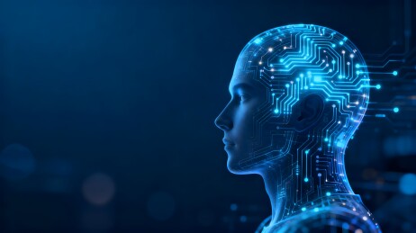 蓝色科技人头侧面图