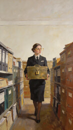 金丝眼镜的女档案员