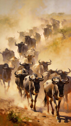 迁徙中的角马群