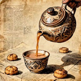 旧报纸上的茶香