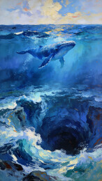 海洋深渊中的蓝鲸