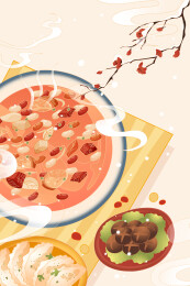 腊八节美食矢量插画