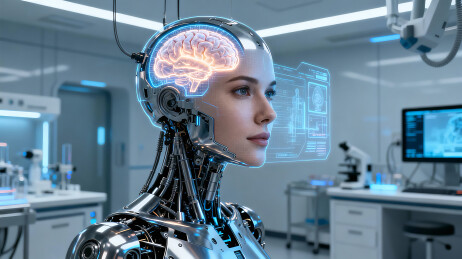 未来脑机接口机器人科技背景