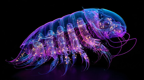 梦幻透明发光海洋甲壳动物