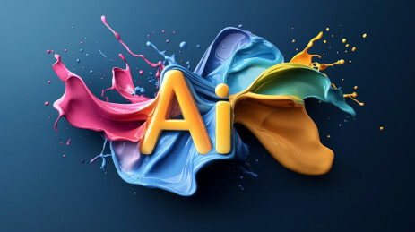 多彩喷溅的AI字母设计