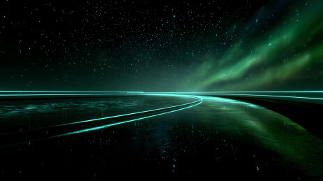 未来科幻赛道穿越极光星空