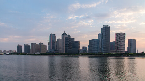 天津市滨海新区于家堡响螺湾城市天际线