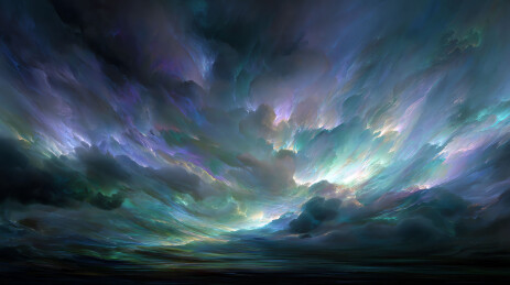 梦幻极光云海景观