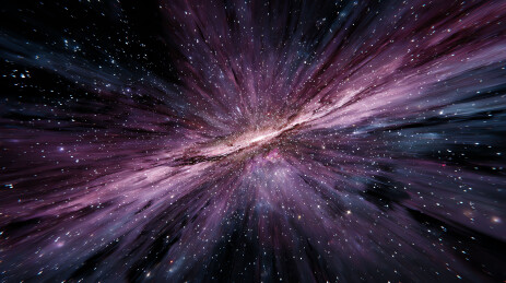 宇宙星河疾驰而过