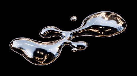 流动金属液滴的抽象艺术形态