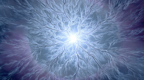 神经网络光芒四射的抽象艺术图