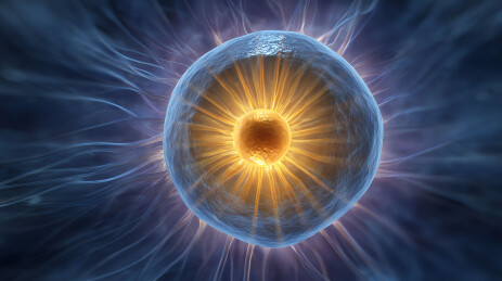 细胞内部能量核心发光场景