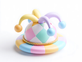 可爱的彩色卡通小丑帽