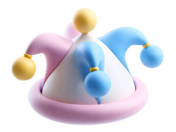 可爱的彩色卡通小丑帽