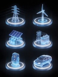 清洁能源科技图标展示
