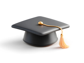 一顶黑色卡通博士帽