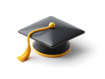 一顶黑色卡通博士帽