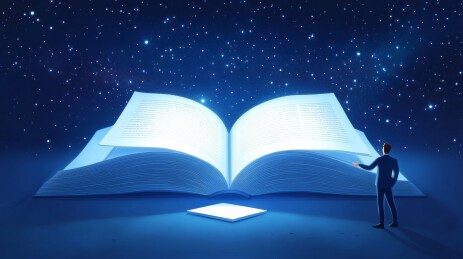 打开书本与人物