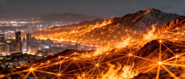 火纹山脉科技城市夜景场景