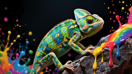 艺术感变色龙与彩漆