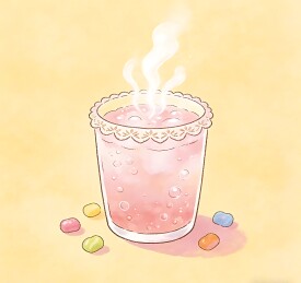 粉色气泡饮品