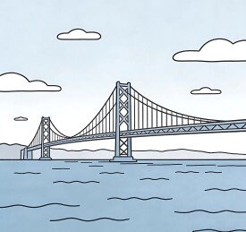 简笔画跨海大桥