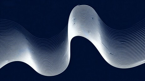 深蓝背景下的白色波浪线条艺术图案