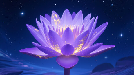 紫莲绽放星空背景