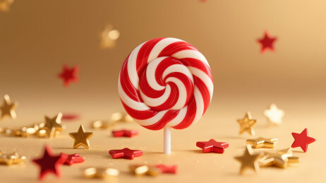 红白螺旋棒棒糖节日风