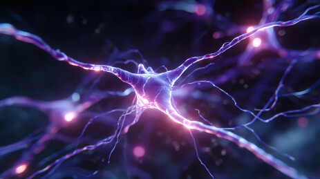 神经元信号传递的科幻视觉图