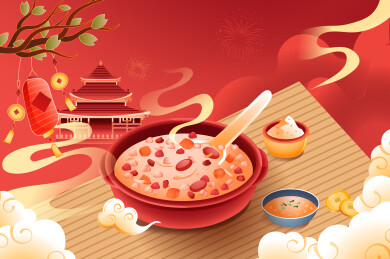 腊八节美食矢量插画