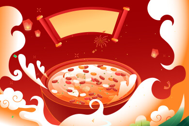 腊八节美食矢量插画