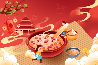腊八节美食矢量插画