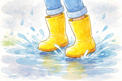 雨靴踏水