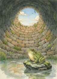 石井中青蛙仰望天空