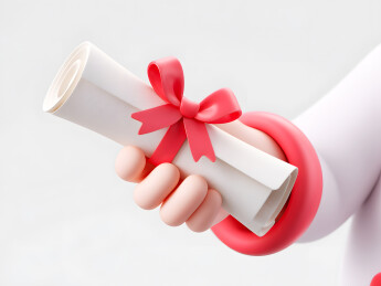 手上拿着一个文件通知书