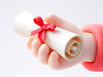 手上拿着一个文件通知书