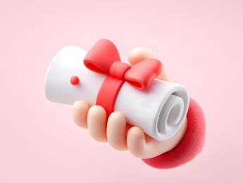 手上拿着一个文件通知书