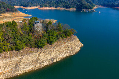 航拍湖南株洲市攸县酒仙湖景区