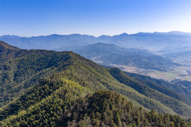 航拍江西萍乡芦溪狗脑寨与山口岩水库