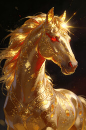神采奕奕的金色骏马