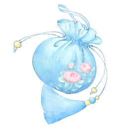 香囊中国传统非遗文化插画