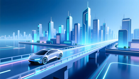 智慧出行概念下贯通城市的流光天桥景观