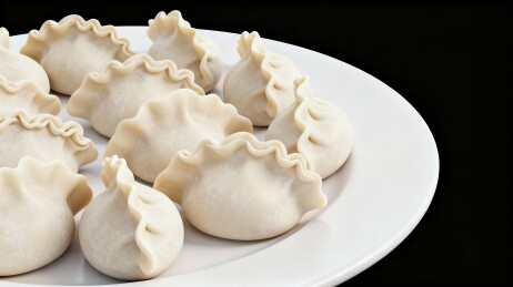饺子简约美食摆盘场景