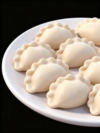 饺子简约美食摆盘场景