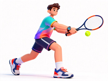3d卡通风格网球运动少年