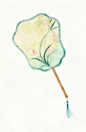 水彩手绘感清新蒲扇插画