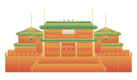 肇庆阅江楼插画元素