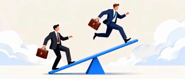 商务人士平衡感职场竞争场景